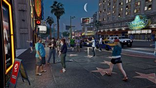 A screenshot of the Hollywood Broad walk during the game GTA 5.