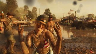 A women in an American flag bikini posing during the GTA 6 trailer.