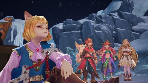 Visions of Mana screenshot showcasing several party members